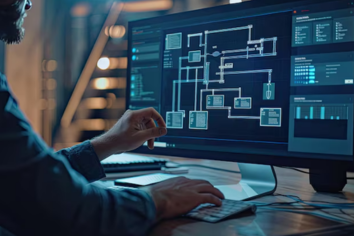 Developer using low-code tools to streamline AngularJS app creation, enabling faster, scalable development for AngularJS development companies in India.
