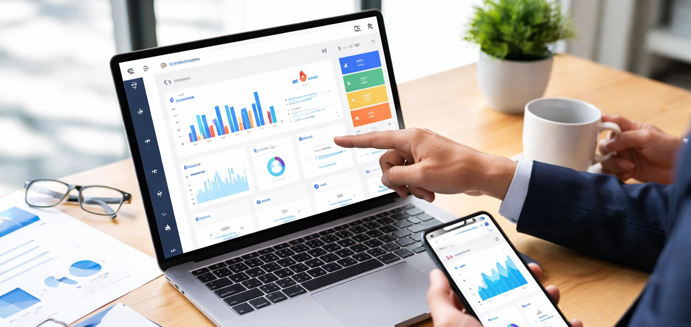 Person Analyzing White-Label Software Dashboard